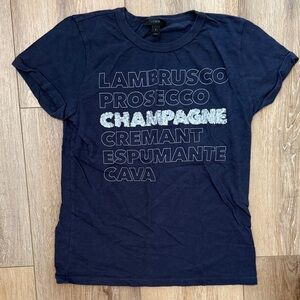 J. Crew Navy Graphic 'Champagne' Tee